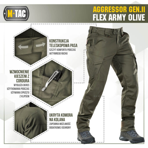 Spodnie Aggressor M-Tac Flex Gen.II Olive