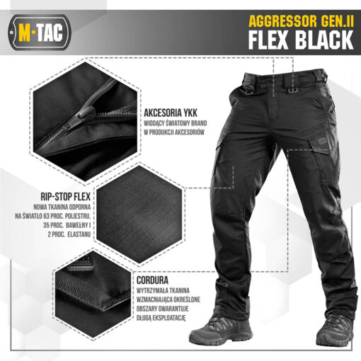 Spodnie Aggressor M-Tac Flex Gen.II Czarne