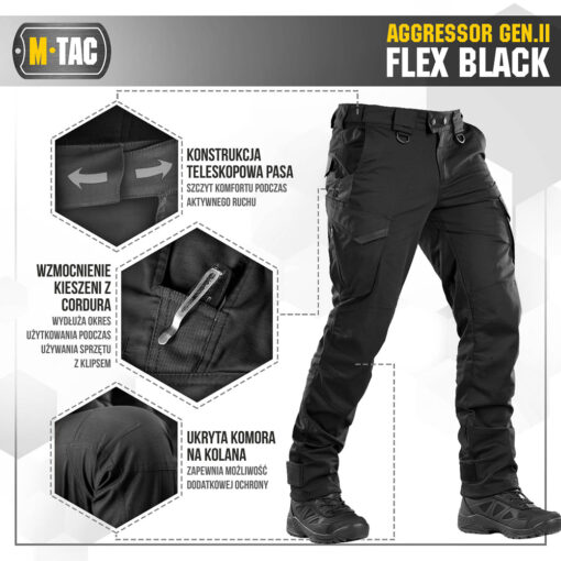 Spodnie Aggressor M-Tac Flex Gen.II Czarne