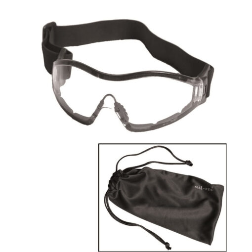 Gogle Commando Para Mil-Tec Black Clear