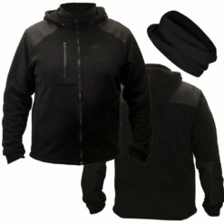 Bluza Polarowa Tundra z Kapturem Czarna