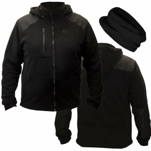 Bluza Polarowa Tundra z Kapturem Czarna