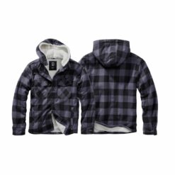 Kurtka Brandit Lumberjacket Hooded Black/Grey Ging