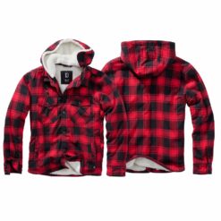 Kurtka Brandit Lumberjacket Hooded Red_Black Ging 1