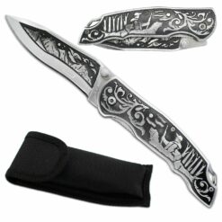 Nóż N108 Kandar Myśliwski Polowanie Stalowy Czarny