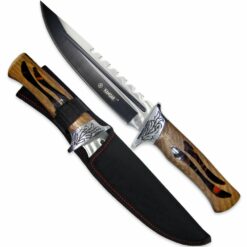 Nóż N214 Kandar Myśliwski Ząbki Drewno