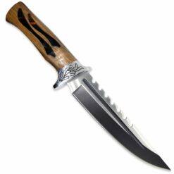 Nóż N214 Kandar Myśliwski Ząbki Drewno
