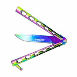 Nóż N293 Kandar Motylkowy Motylek Tęczowy Rainbow Fade