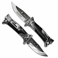 Nóż N352 Kandar Myśliwski Grawerowany Czarny