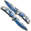 Nóż N435 Kandar Niebiesko-Srebrny Jeleń Klips