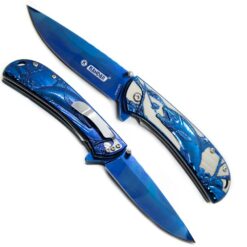 Nóż N660 Kandar Niebiesko-Srebrny Ryba Klips