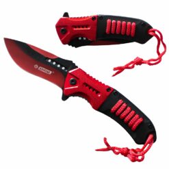 Nóż N82 Czerwony z Sznurowaniem