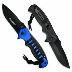 Nóż Składany N489 Kandar Niebieski Paracord Klips