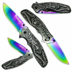 Nóż Składany N507 Kandar Wilk Rainbow Blade Klips
