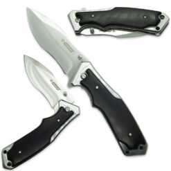 Nóż Składany N517 Kandar Srebrny Czarne Drewno