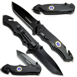 Nóż Składany N605 Kandar Ratowniczy Tanto Czarny