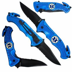 Nóż Składany Ratowniczy Mil-Tec Niebieski