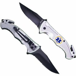 Nóż Składany Ratowniczy z Piłką Mil-Tec Srebrny