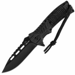 Nóż Składany z Krzesiwem Mil-Tec Paracord Czarny