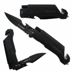 Nóż z piłą do cięcia lin Kandar JM-K16 Czarny