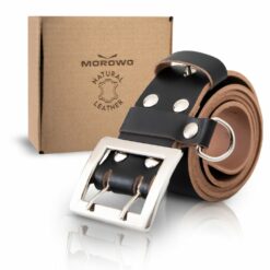 Pas Oficerski Skórzany Licowy Czarny