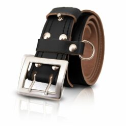 Alternative view of Pas Oficerski Skórzany Przeszywany Czarny