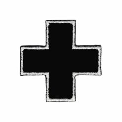 Plakietka Krzyż Medyczny Czarno-Biały Klej