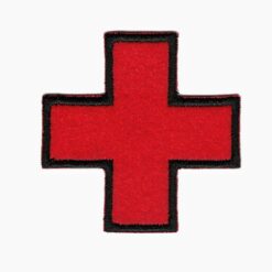 Plakietka Krzyż Medyczny Czerwono-Czarny Klej