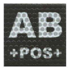 Plakietka Grupa Krwi AB +POS+ WB 50x50mm