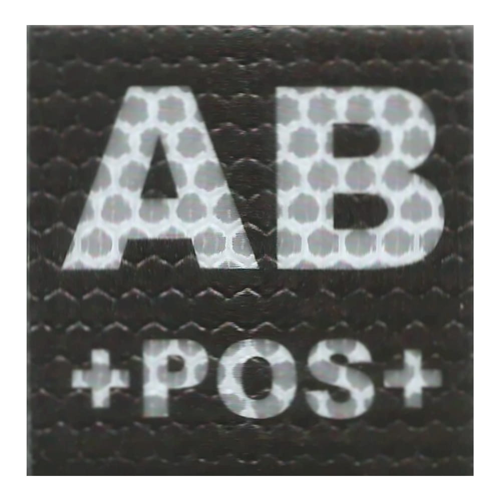 Plakietka Grupa Krwi AB +POS+ WB 50x50mm