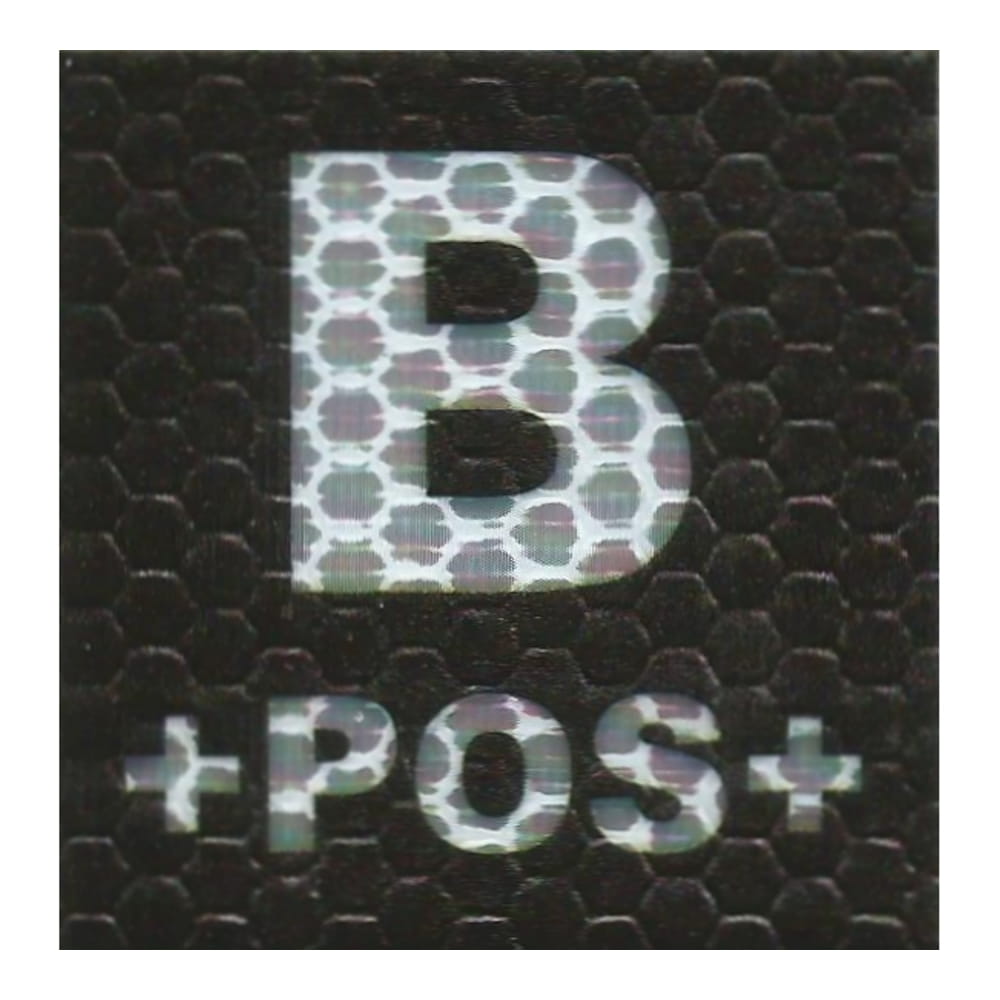 Plakietka Grupa Krwi B +POS+ WB 50x50mm
