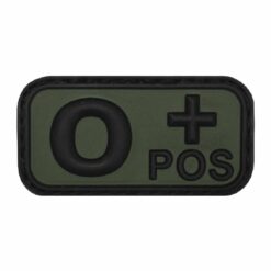 Plakietka Grupa Krwi Guma 0 POS 50x27mm Olive