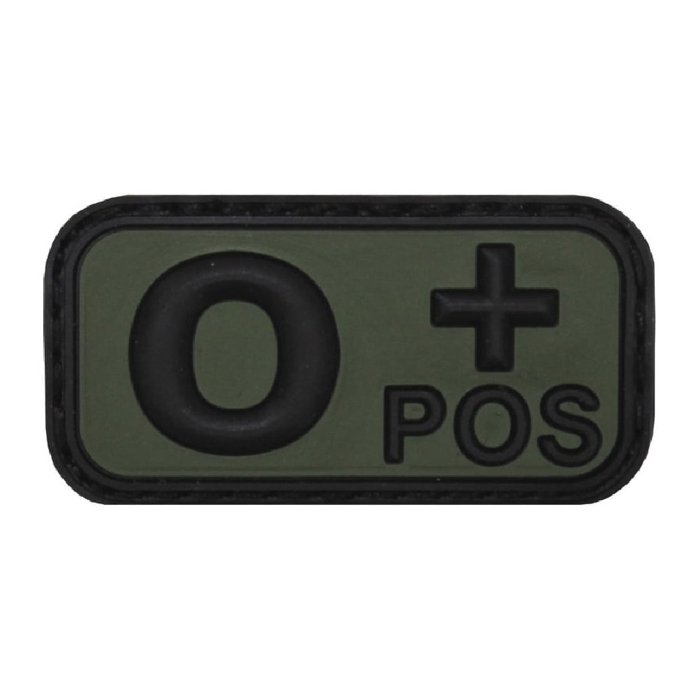 Plakietka Grupa Krwi Guma 0 POS 50x27mm Olive