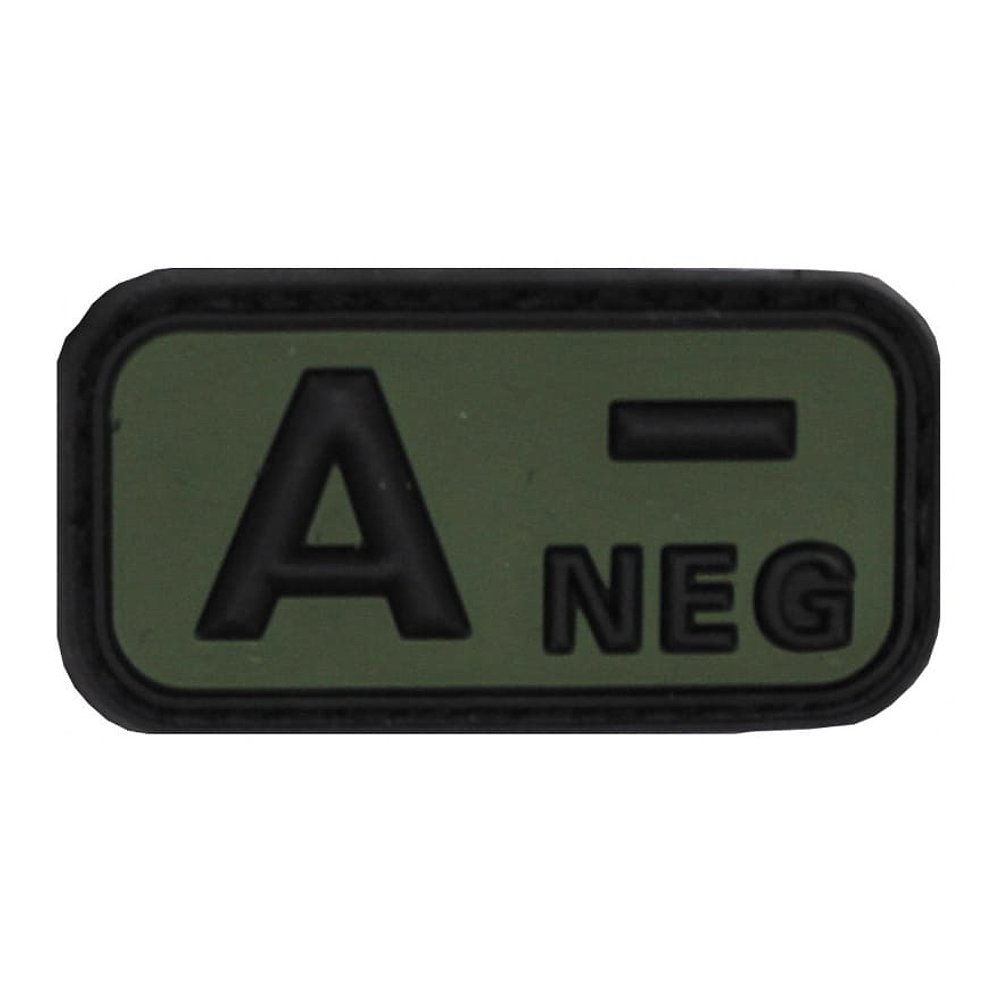 Plakietka Grupa Krwi Guma A NEG 50x27mm Olive