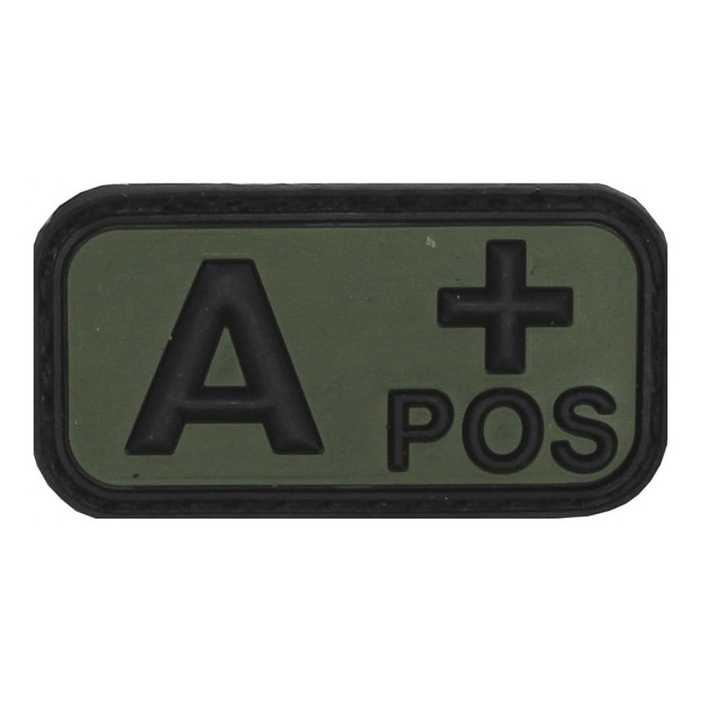 Plakietka Grupa Krwi Guma A POS 50x27mm Olive