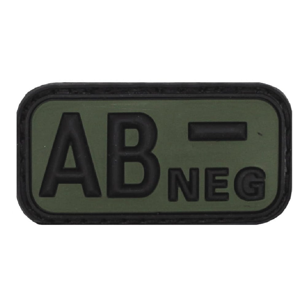 Plakietka Grupa Krwi Guma AB NEG 50x27mm Olive