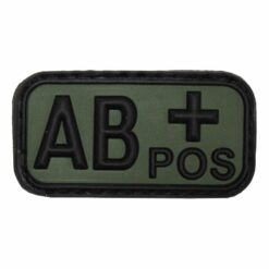 Plakietka Grupa Krwi Guma AB POS 50x27mm Olive