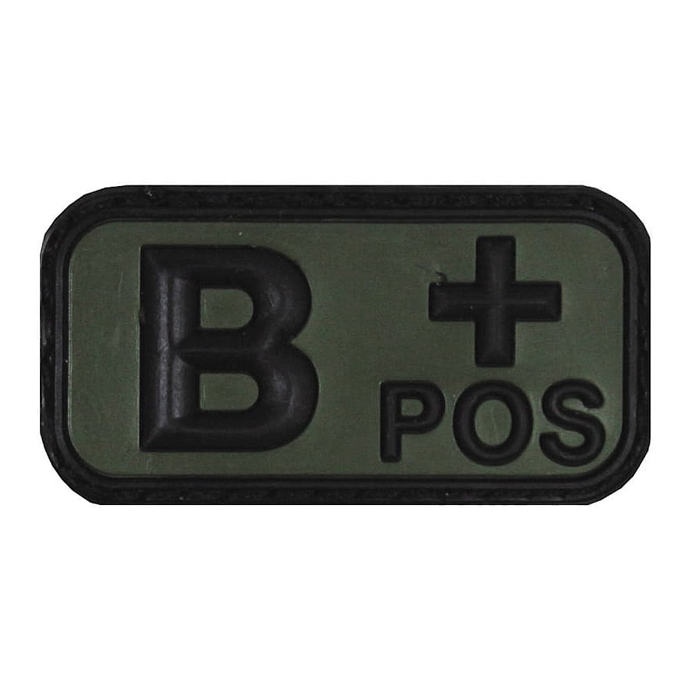 Plakietka Grupa Krwi Guma B POS 50x27mm Olive