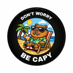 Plakietka Kapibara Dont Worry Czarna