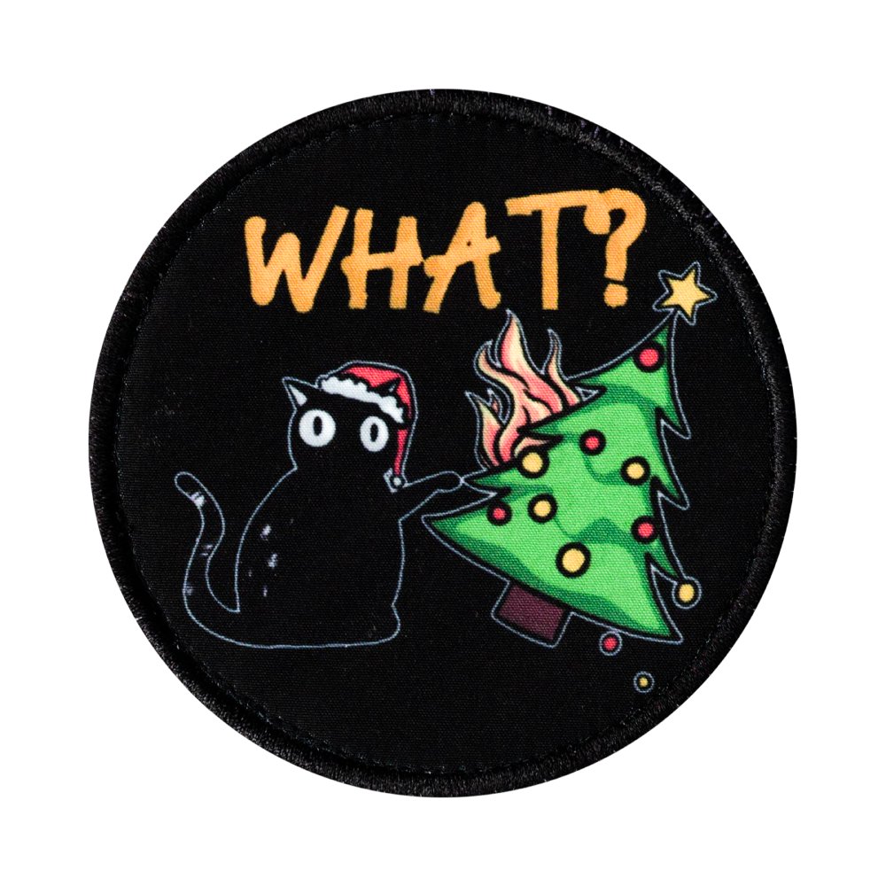 Plakietka Świąteczna Kot What Czarna