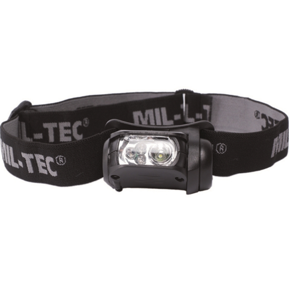 Latarka Czołowa Mil-tec 4-Kolory LED Czarna