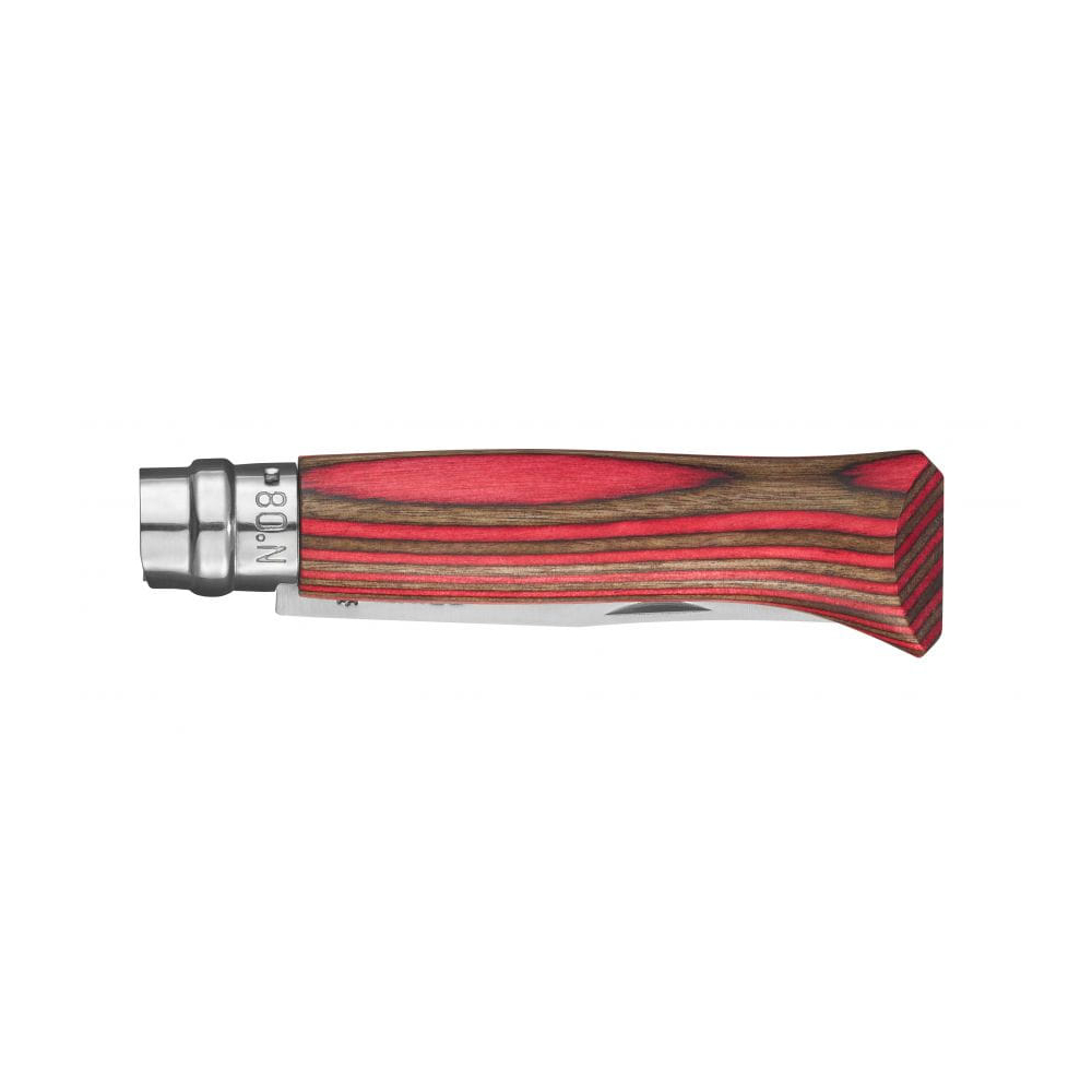 Nóż Opinel Inox nr 08 Laminated Red Natural