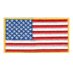 Plakietka Flaga USA Ramka Żółta Rzep