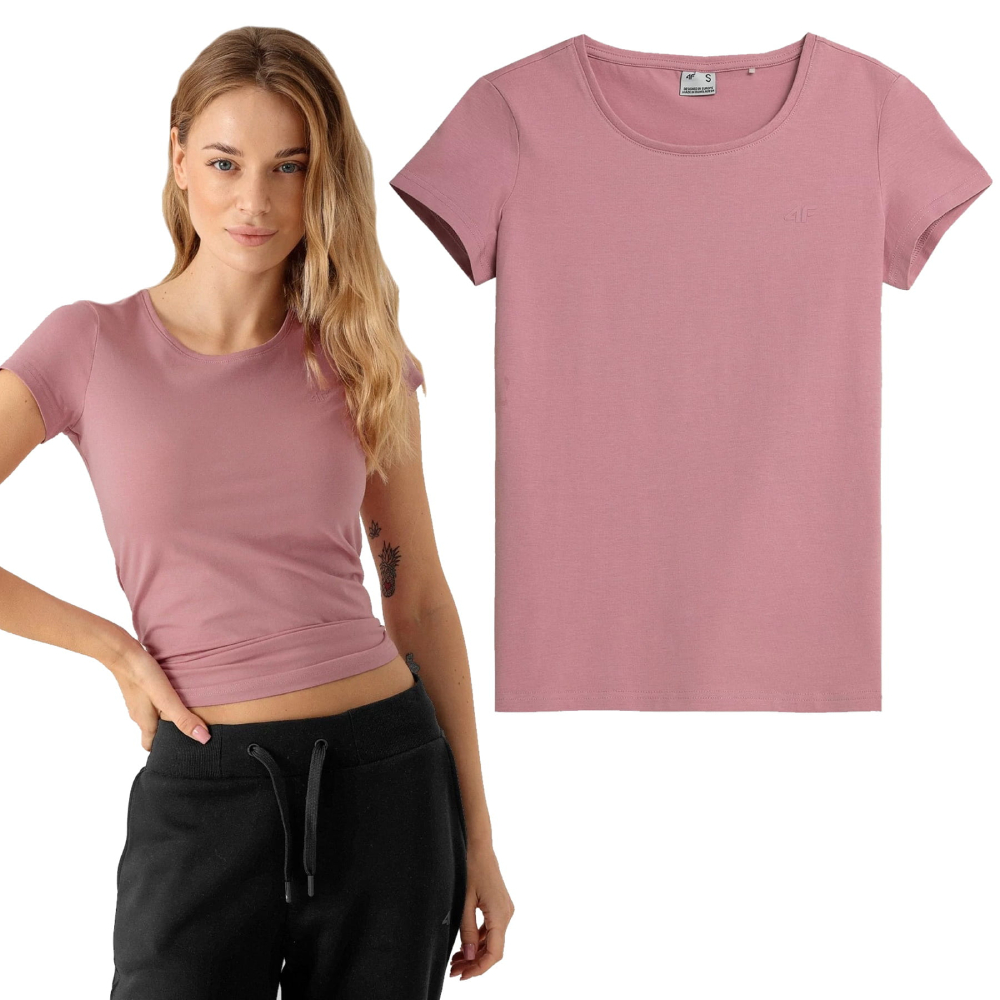 T-Shirt Damski 4F TSD350 Jasny Róż