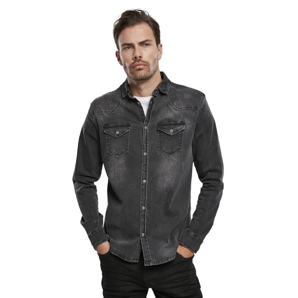 Koszula Riley Denim Long Brandit Black