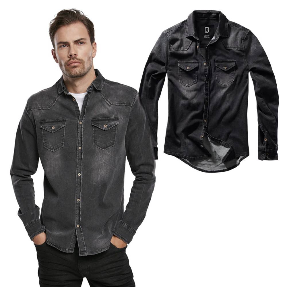 Koszula Riley Denim Long Brandit Black