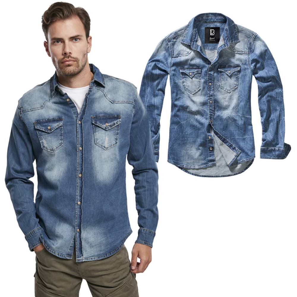 Koszula Riley Denim Long Brandit Blue