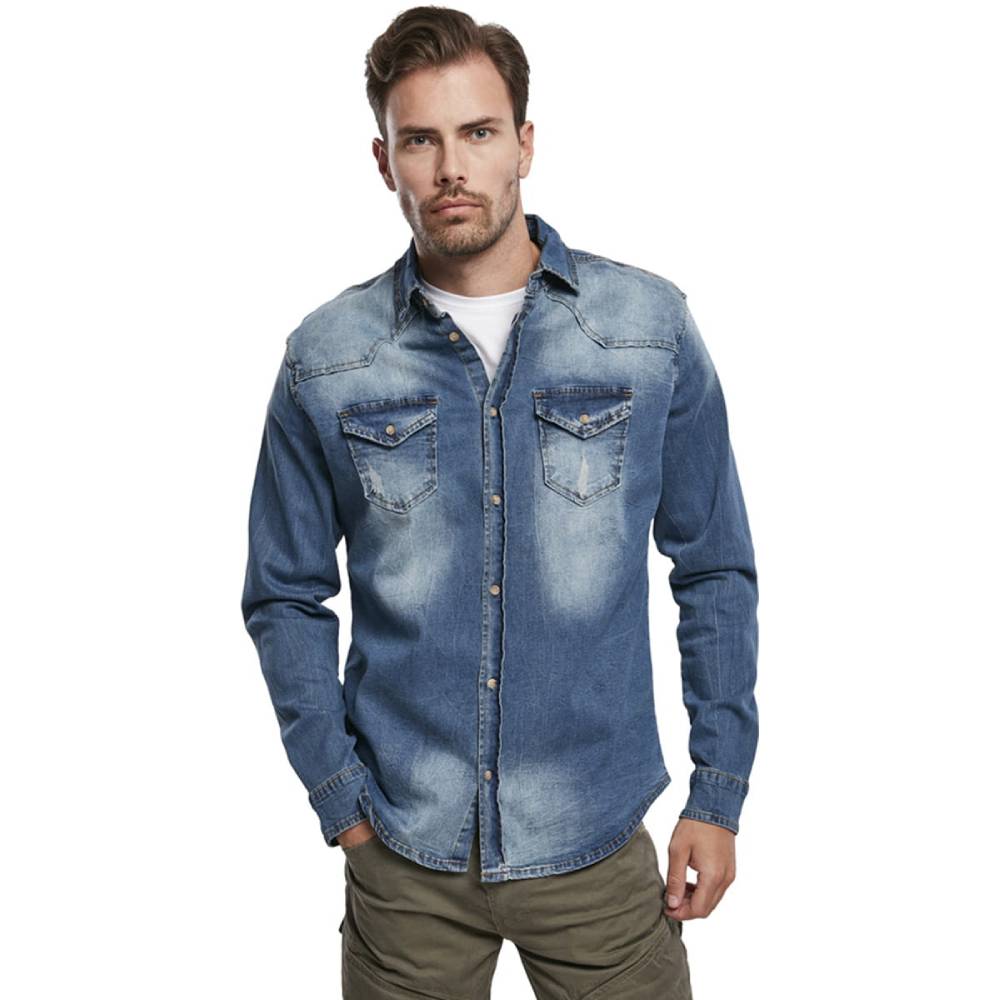 Koszula Riley Denim Long Brandit Blue