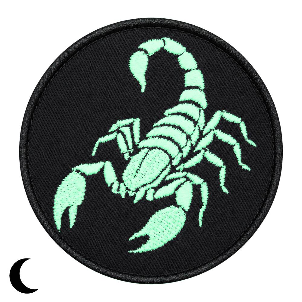 Naszywka Morale Patch Skorpion FLUO Rzep Świeci w Ciemności Taktyczna 8cm
