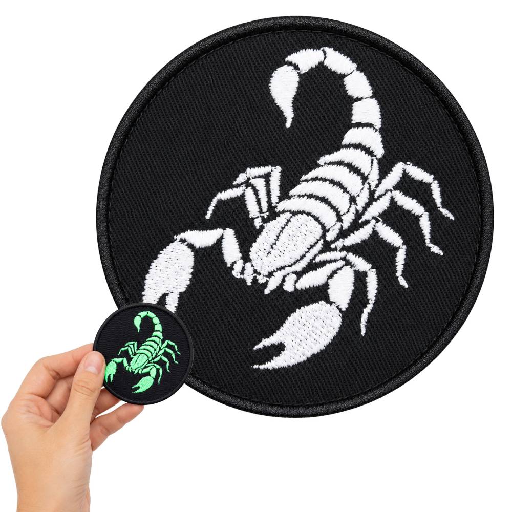 Naszywka Morale Patch Skorpion FLUO Rzep Świeci w Ciemności Taktyczna 8cm